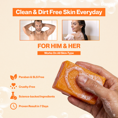 Bareist® Skin Brightening Bar | 2% Kojic Acid, 1% Glutathione, 1% Niacinamide | Reduce Dark Spots, Tan & Pigmentation | For Men & Women