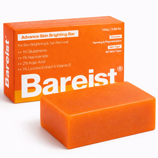 Bareist® Skin Brightening Bar | 2% Kojic Acid, 1% Glutathione, 1% Niacinamide | Reduce Dark Spots, Tan & Pigmentation | For Men & Women